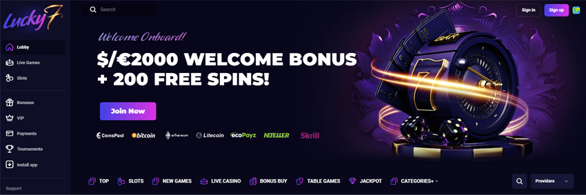 Lucky7even Casino Bonus Code